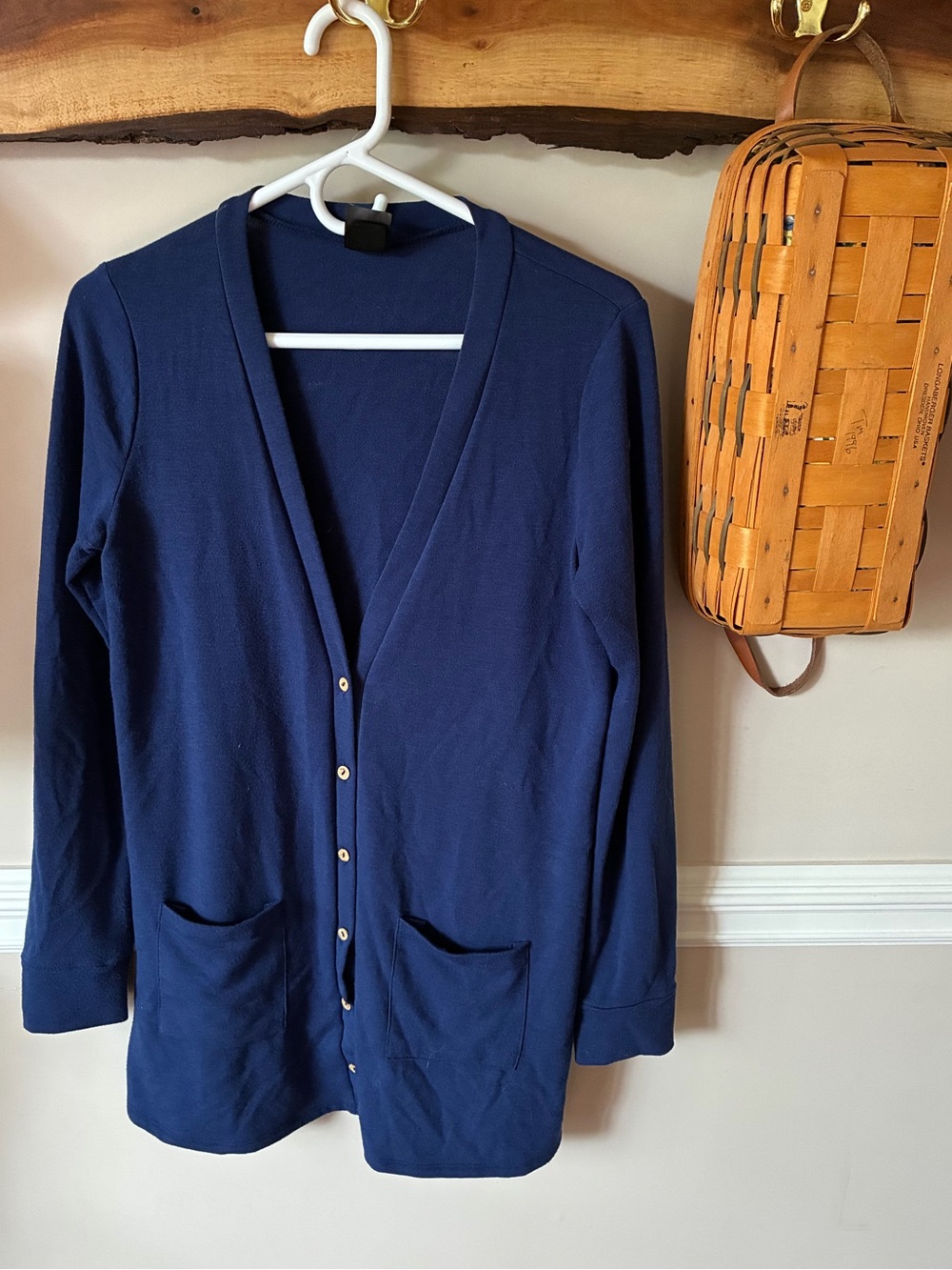 Agnes and Dora Essential Cardigan Long Tunic Cozy Librarian Navy S Small